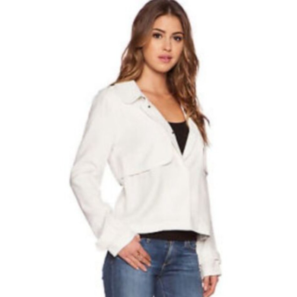 NWT $198 XS Ella Moss Natural Candice Woven Military Jacket